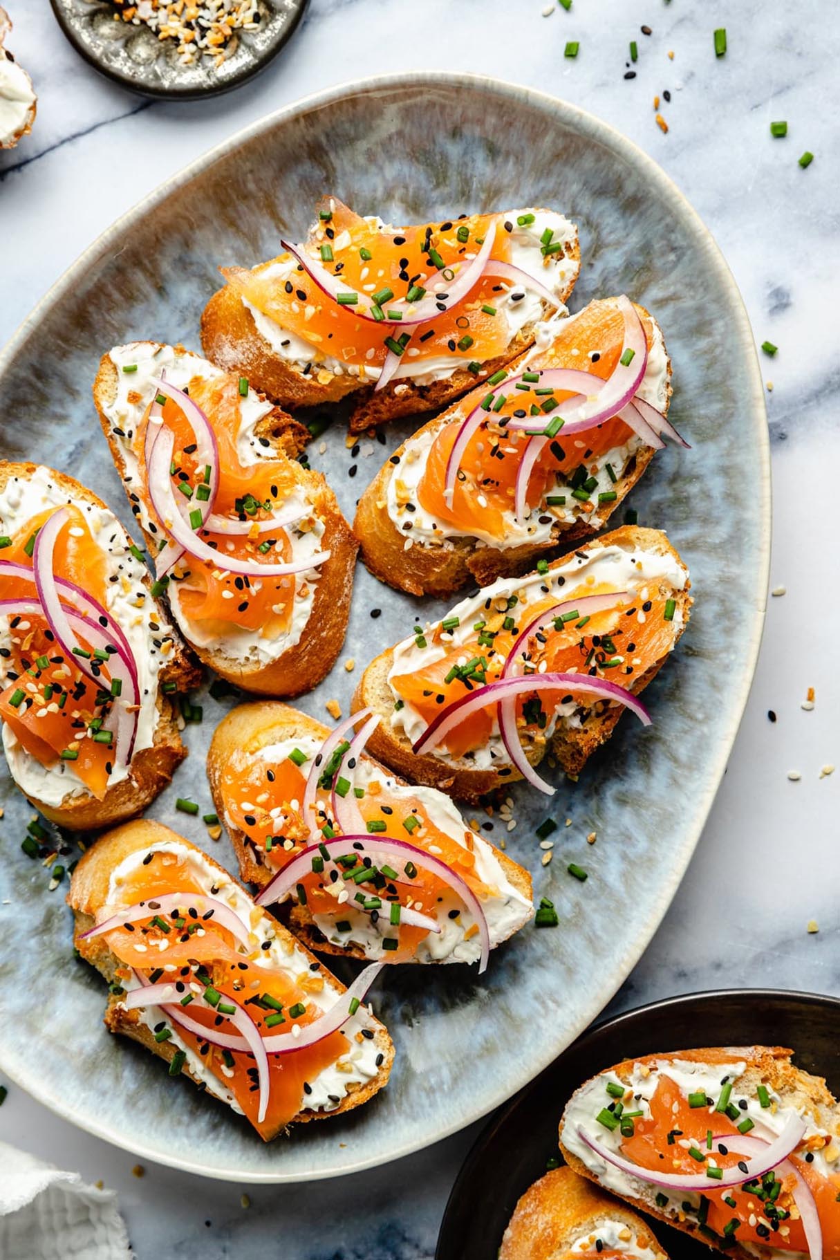 Smoked Salmon Appetizer Crostini with Cream Cheese