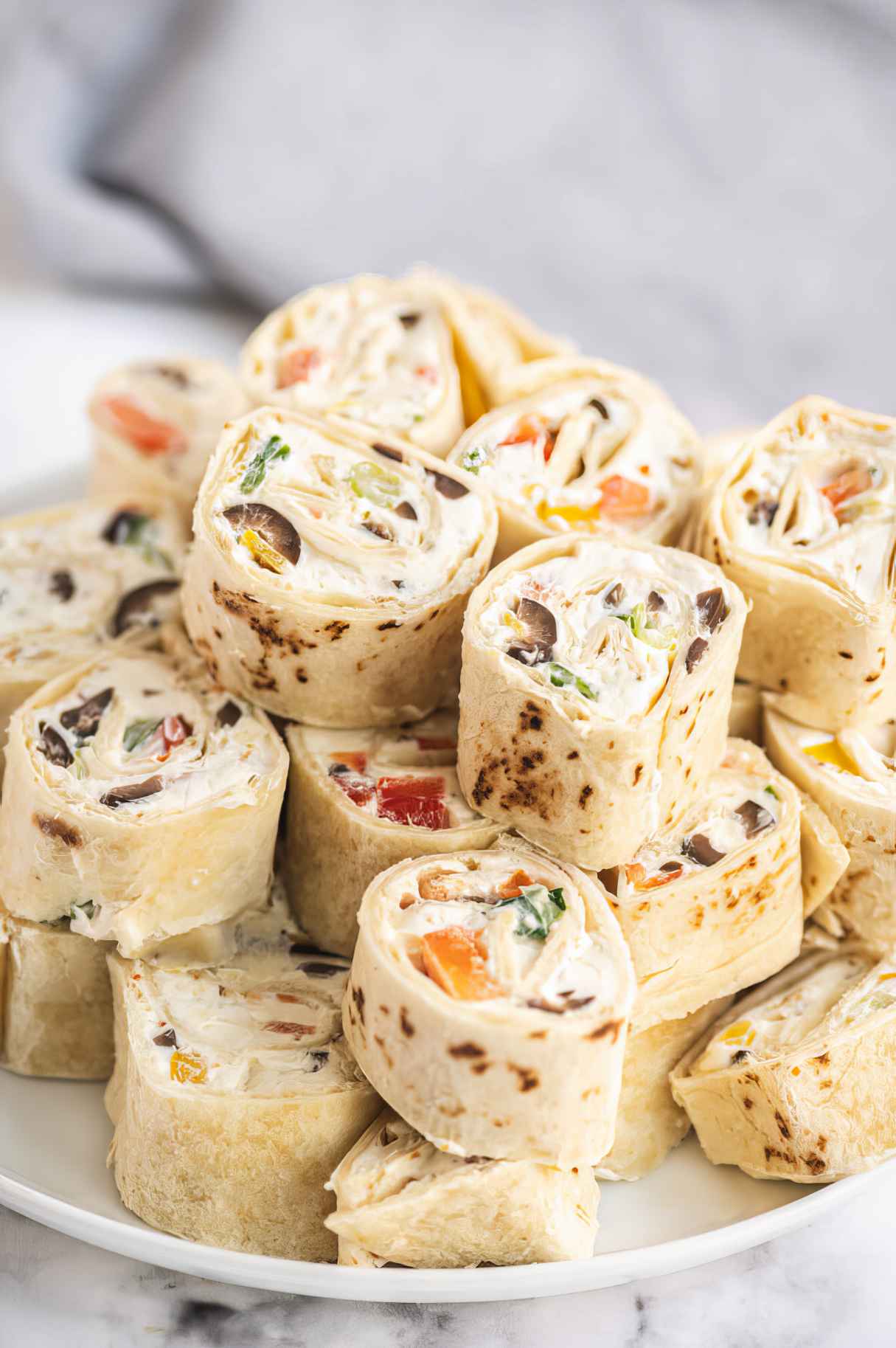 Super Easy Veggie Pinwheels with Cream Cheese