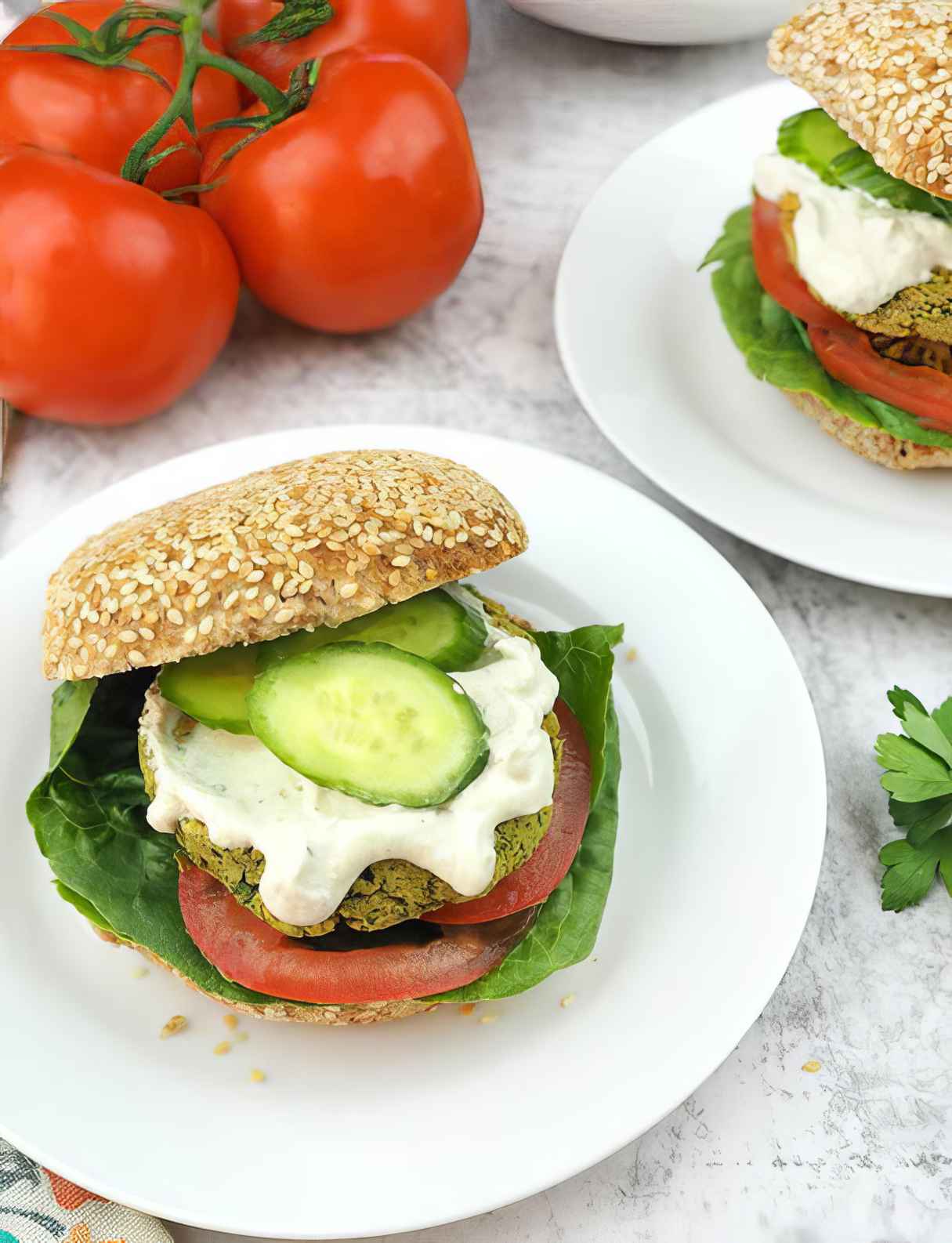 Baked Vegan Falafel Burgers