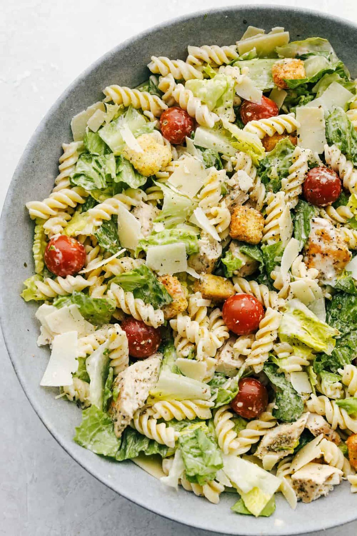 Caesar Pasta Salad with Avocado