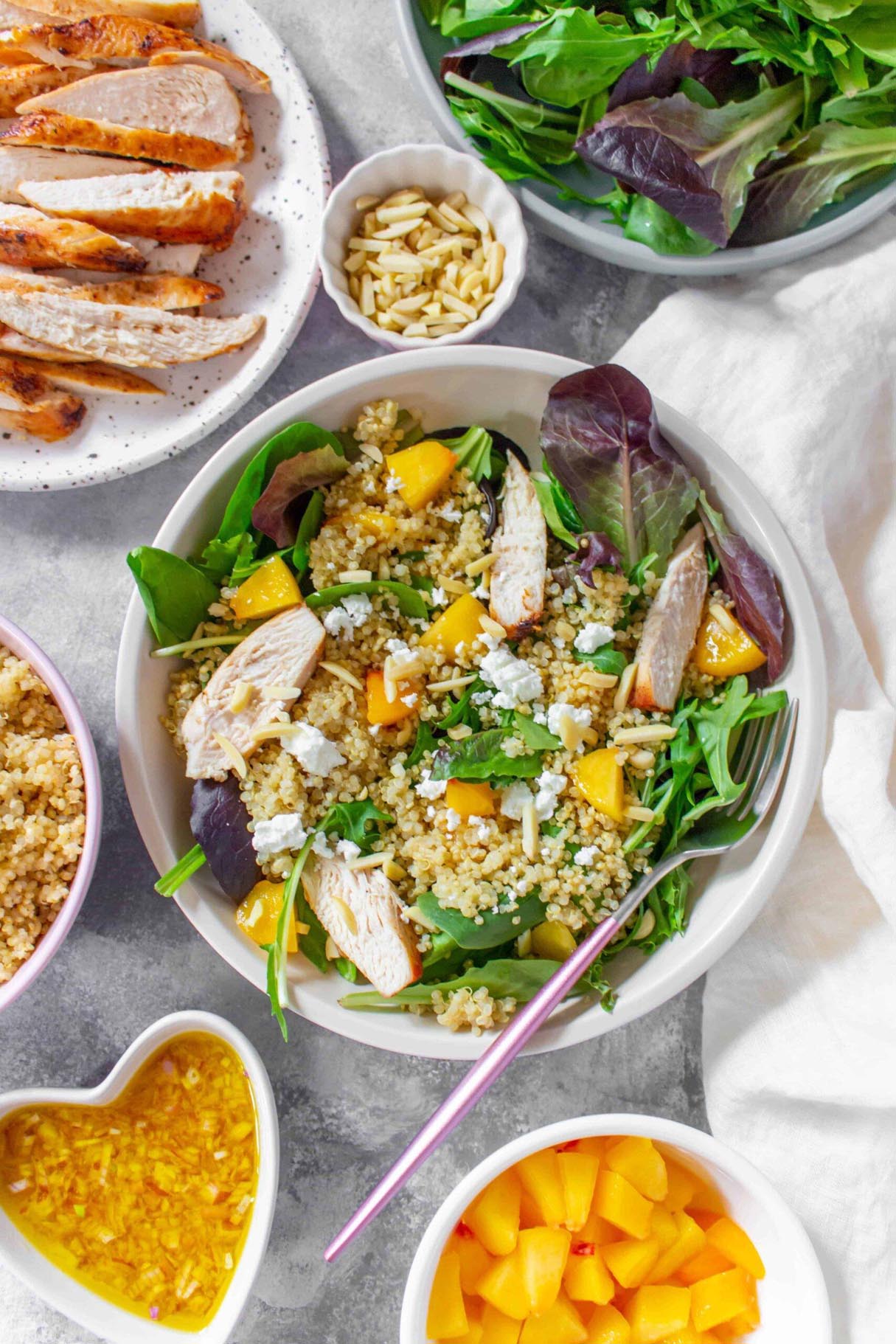 Cold Peach Quinoa Salad