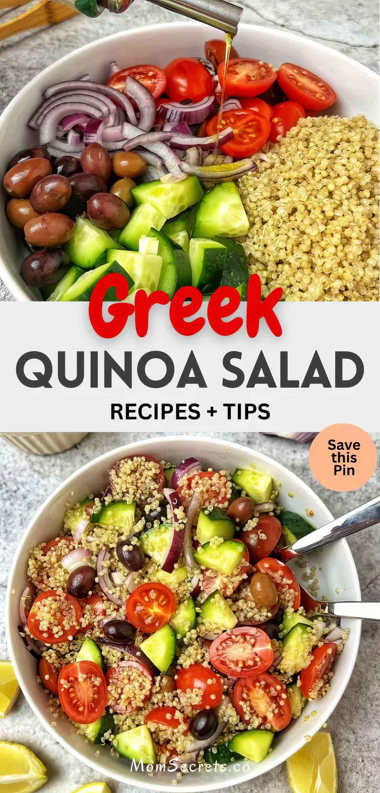 Greek Quinoa Salad - Healthy Dinner Quinoa Side Dish