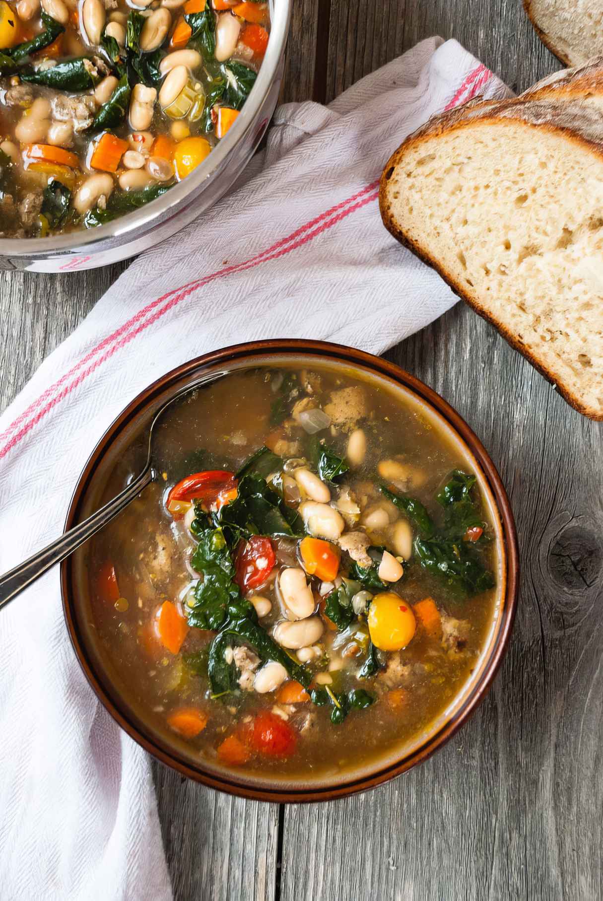 Homemade Italian Kale and White Bean Soup