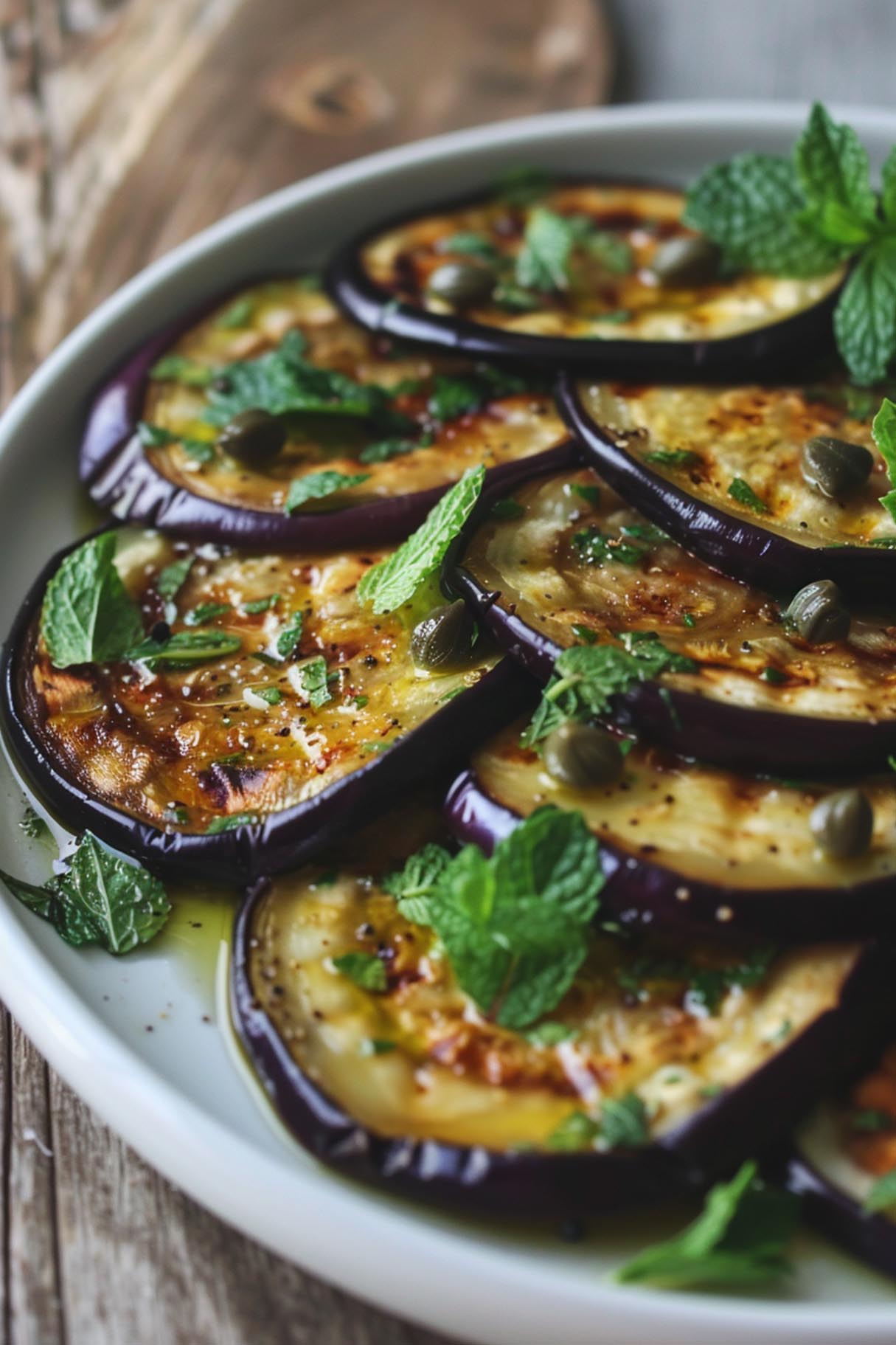 Keto-Friendly Marinated Eggplant with Capers and Mint