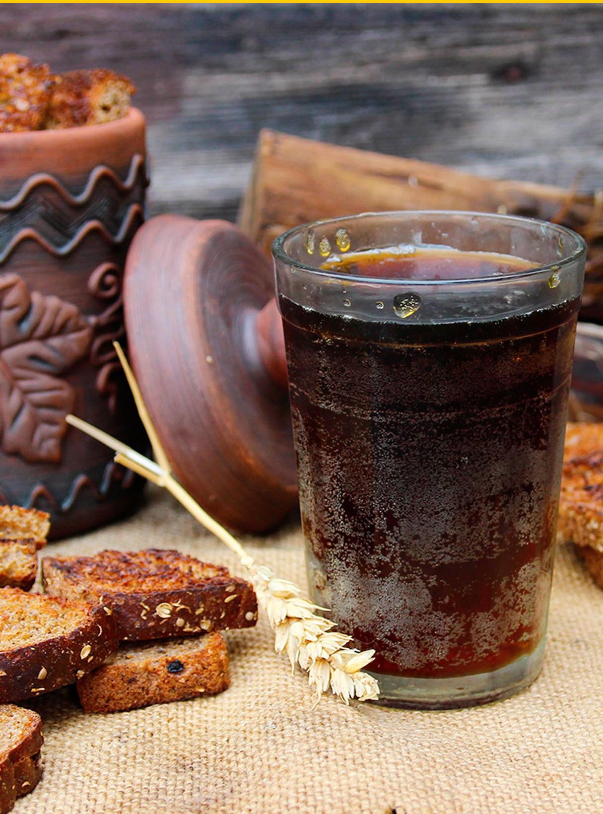 Kvass - Classic Russian Fermented Rye Bread Drink