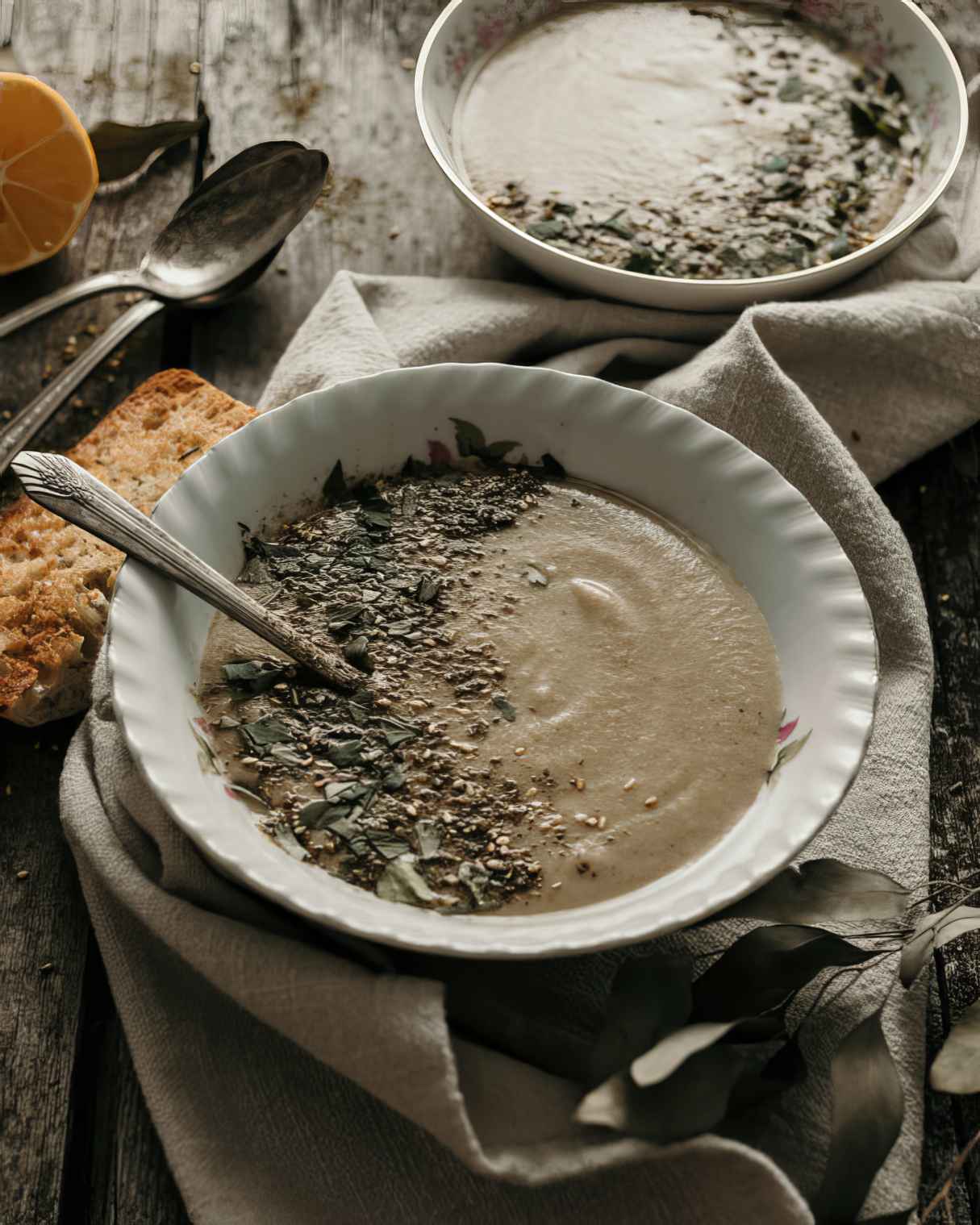 Roasted Cauliflower and Butter Bean Soup - Two in One!