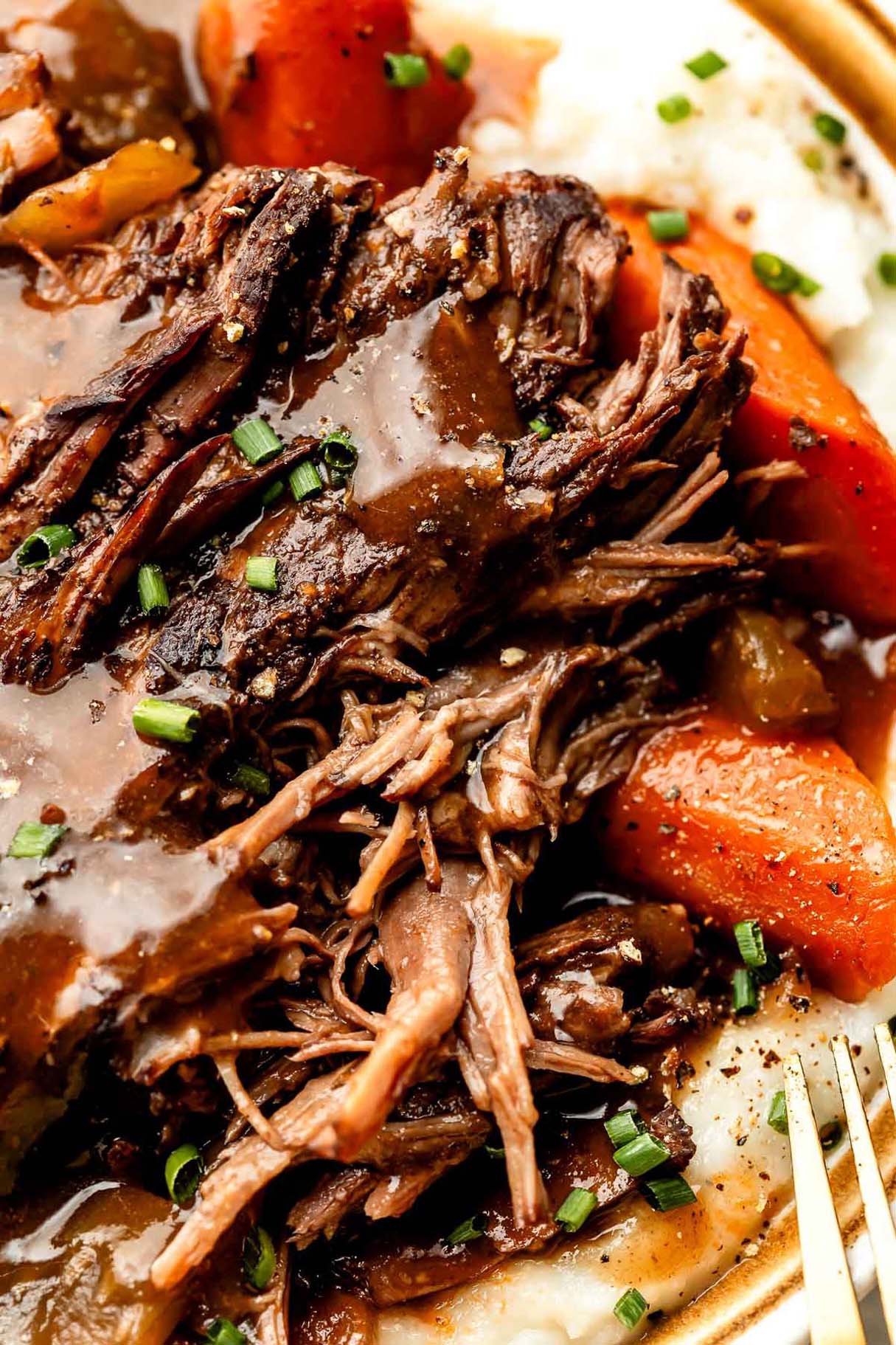 Slow Cooker Braised Beef with Carrot Mash (AIP, Paleo)