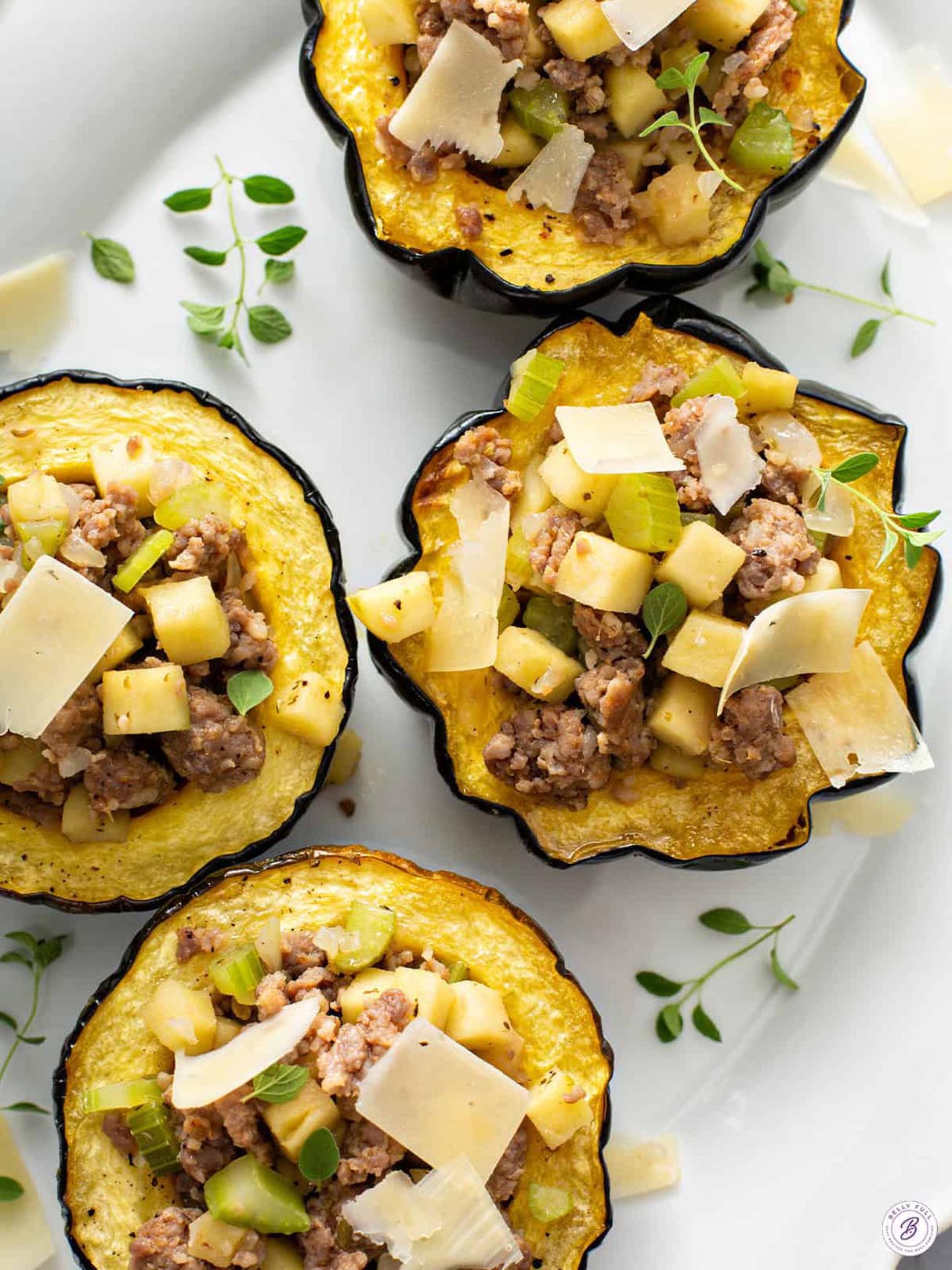 Stuffed Acorn Squash with Sausage and Apple