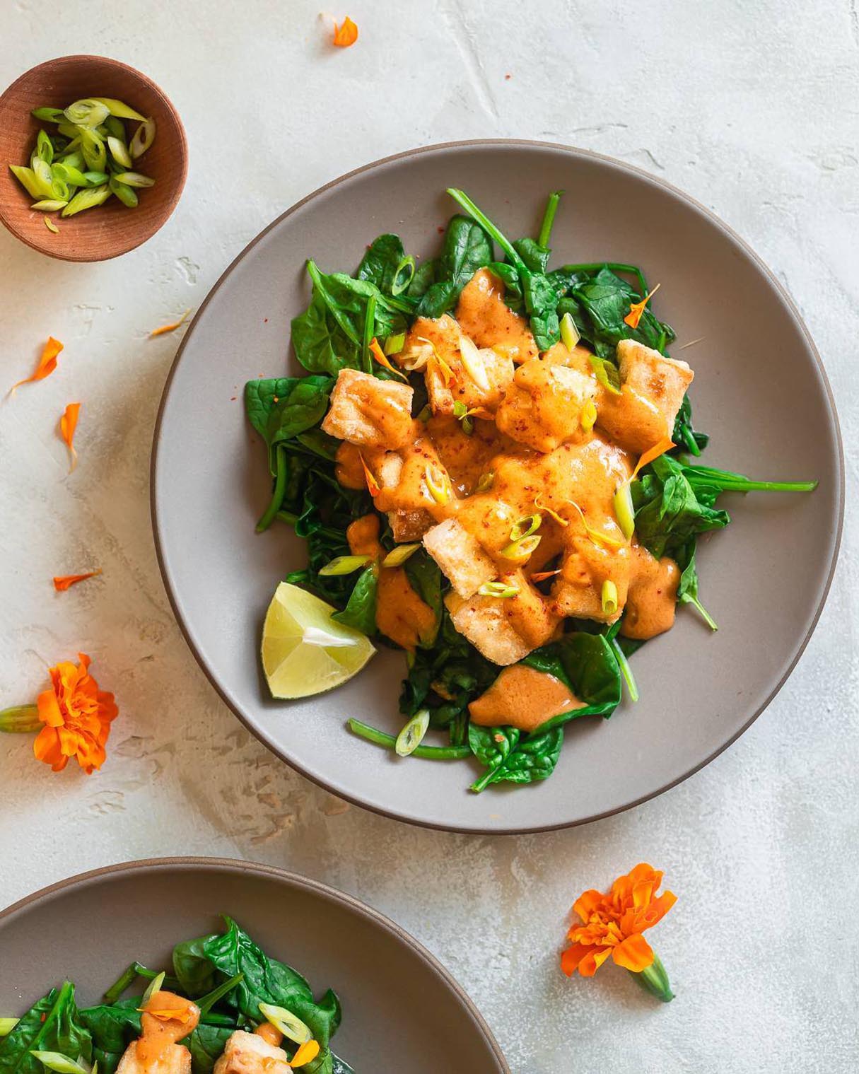 Tofu With Thai Peanut Sauce (Pra Ram)