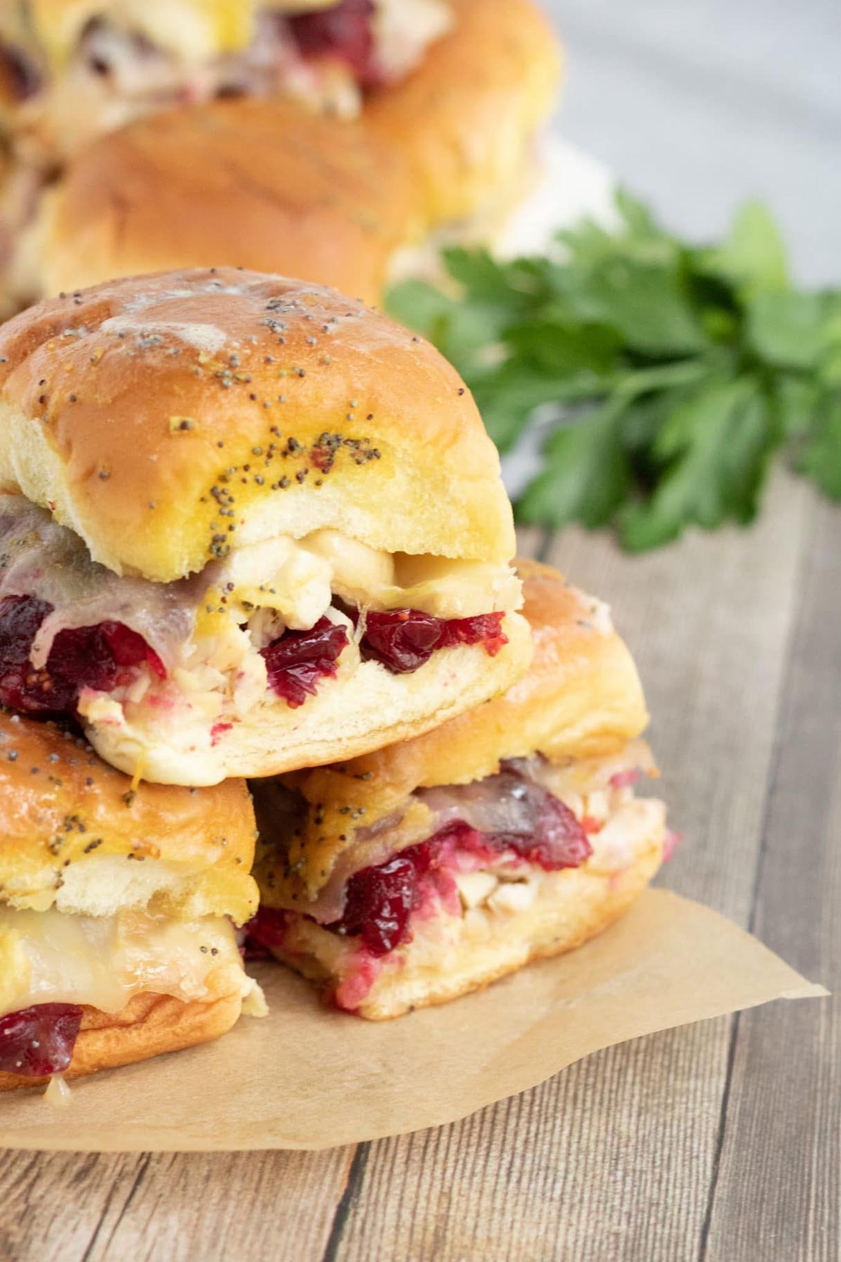 Turkey Stuffed Cranberry Sliders