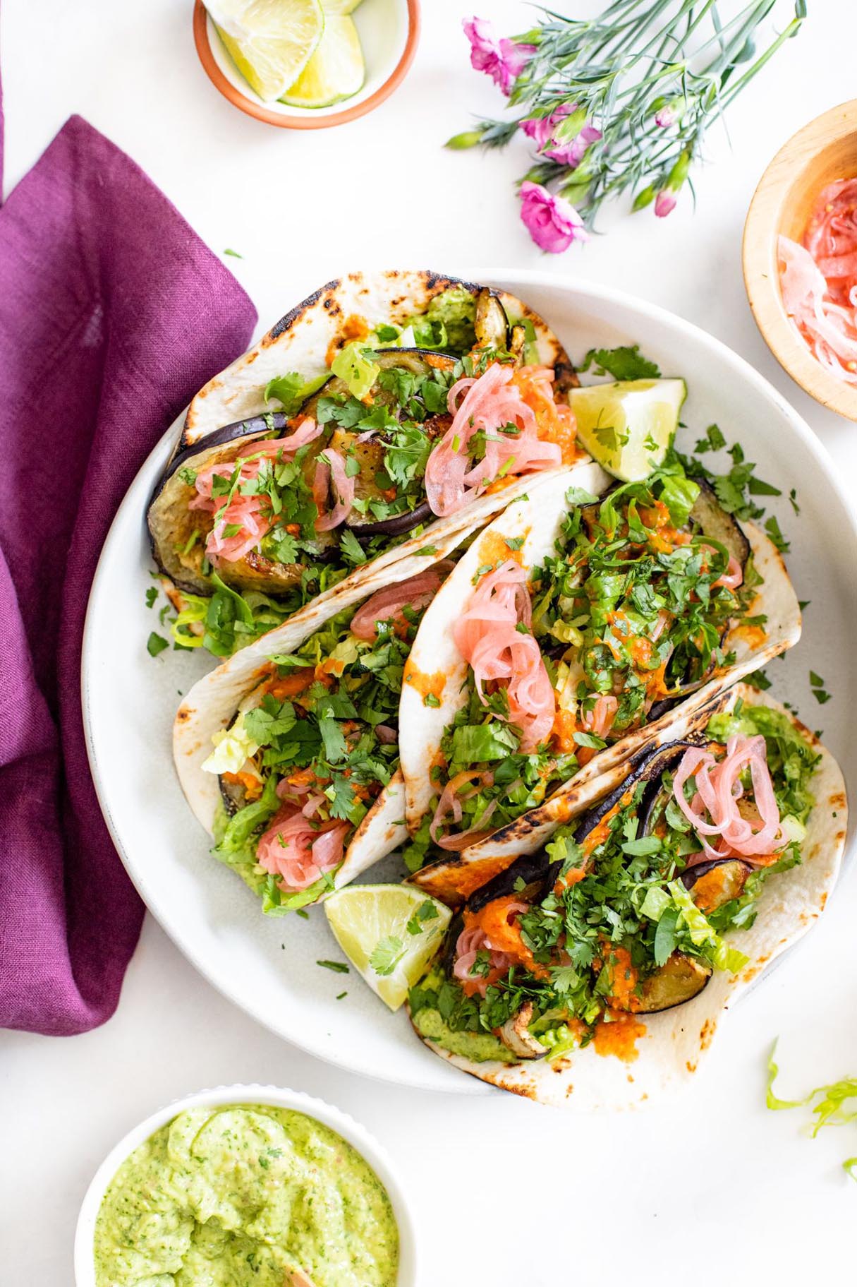 Vegan Eggplant Carnitas Tacos (GF)