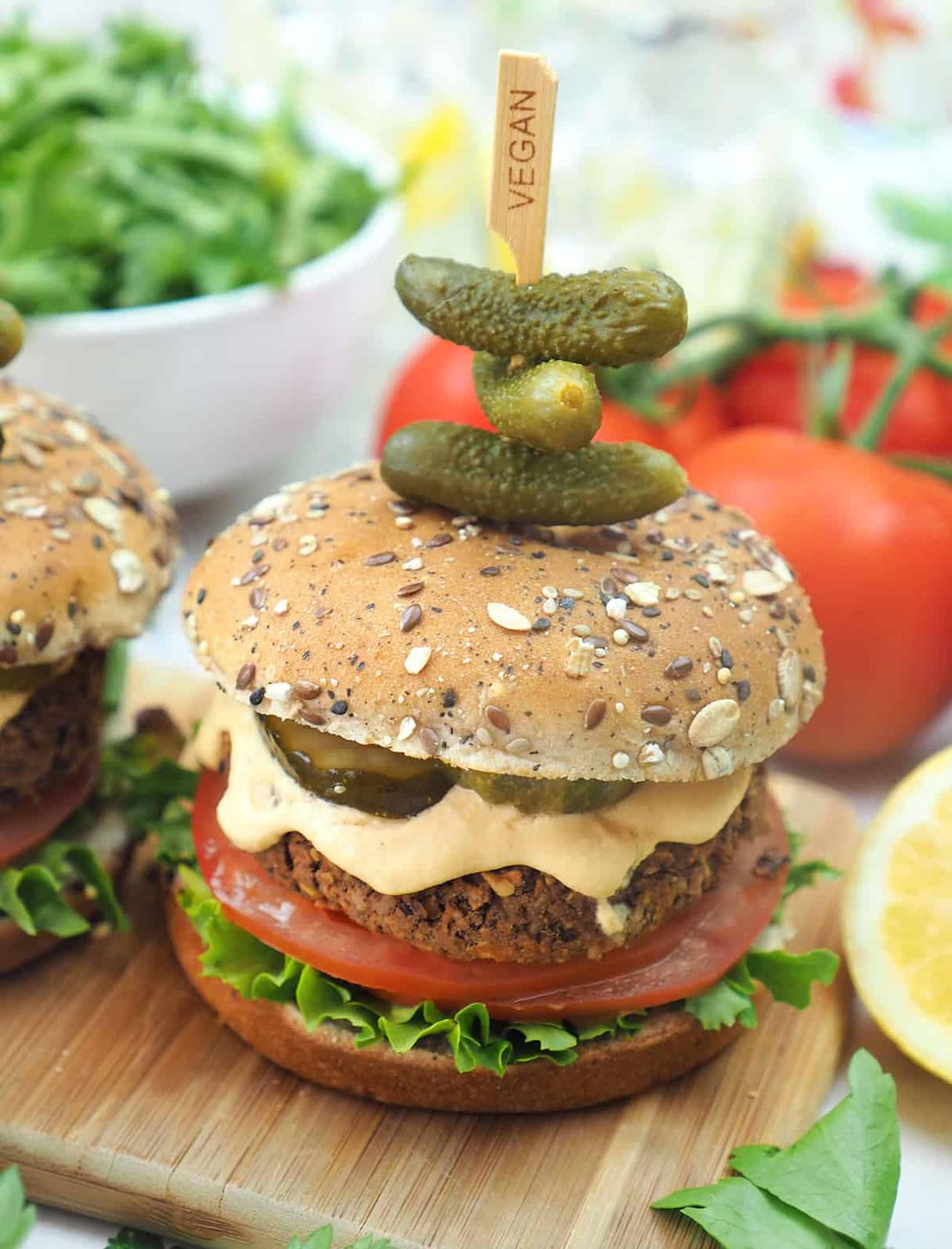 Vegan Walnut Lentil Burgers