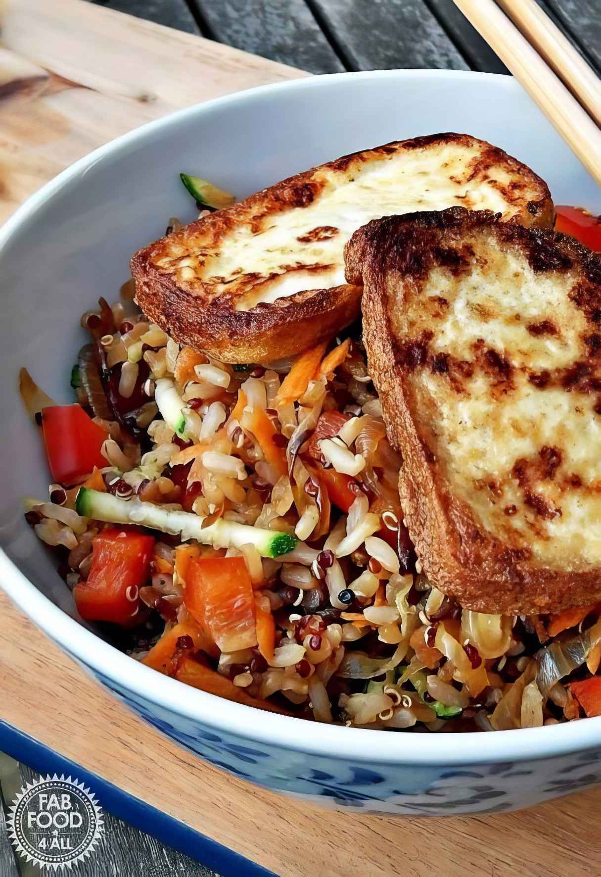 Warm Rice & Quinoa Salad with Pan Fried Tofu